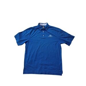 FJ FootJoy Men's Blue Cross Bella Collina Athletic Fit Golf Polo Shirt Size L‎